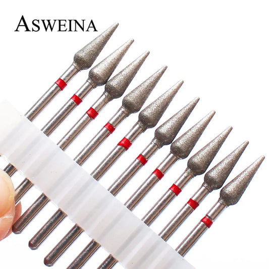 10PC Diamond Milling Cutter Nail Drill Bit for Eletric Manicure Machine Cuticle Clean Files Equipment Accessories Tools [TPT]