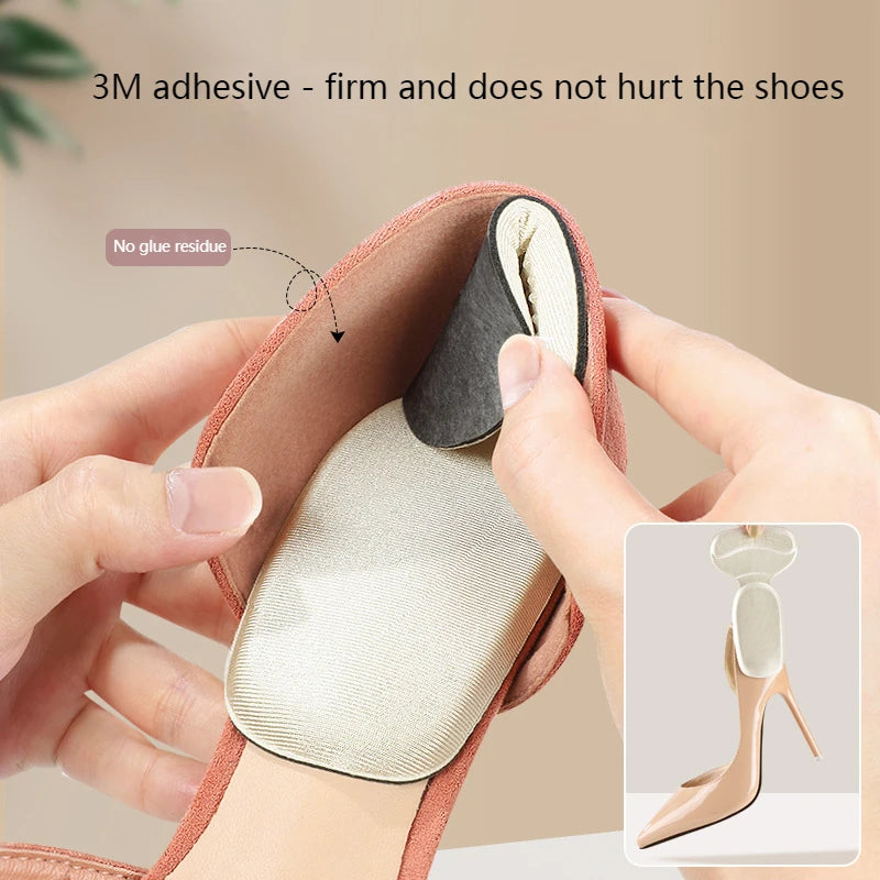 T Shape Sponge Heel Stickers Shoe Cushion Heel Protector for Shoes High Heels Inserts Heel Pads Shoe Adjuster Women Half Insoles [SHO]