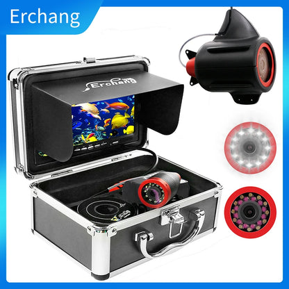 Erchang 7 Inch DVR Underwater Fishing Camera 15M Infrared 24PCS Lights Waterproof Fish Finder Camera For Winter Ice  Fishing [SPT]