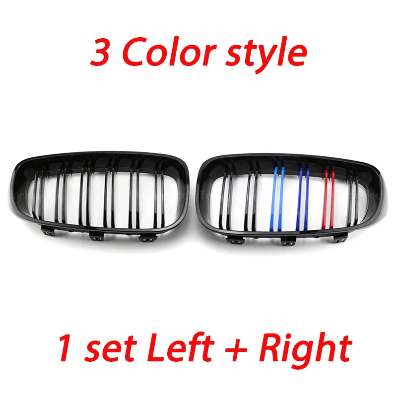 Fromt Bumper Car Styling Kidney Racing Grille Fit For BMW 3 Series GT F34 2012-2020 Repalcement Dual Slat Gloss Black M Color [BDK]