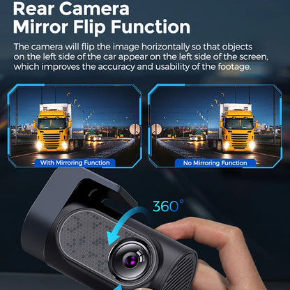 Upgrade AZDOME Car DVR M550 Pro Dash Cam 4K 5.8Ghz WiFi 2 or 3 Cameras Front/Cabin/Rear Cam GPS Night Vision Parking Monitor [CAR]