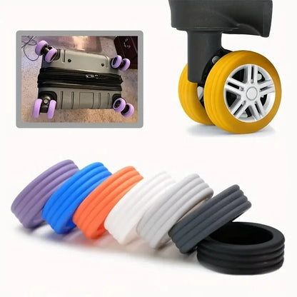 8-24pcs Rolling Luggage Wheel Protecter Silicone Travel Suitcase Trolley Caster Shoes Reduce Noise Silence Cover Bag Accessories [SHO]