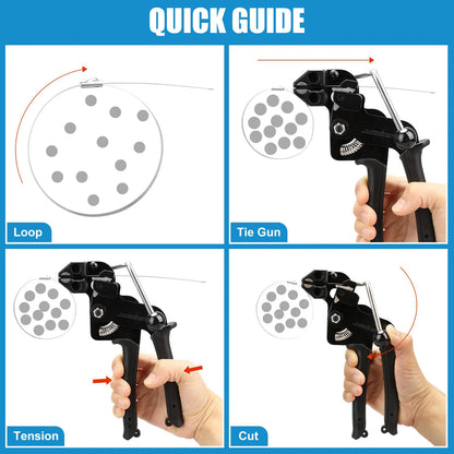 Metal Zip Ties Cutter Self-Locking Zip Ties Gun Cable Ties Plier Stainless Steel  Metal Tie Hand Wrap Tension Cutting Tools [TOL]