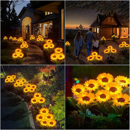 1/3/5 Head LED Solar Simulation Sunflower Lights Garden Yard Lawn Night Lights Landscape Lamp Home Decorative Flower Lights [SLG]