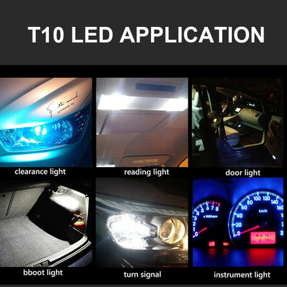 2xNewest W5W Led T10 Car Light COB Glass 6000K White Auto Automobiles License Plate Lamp Dome Light Reading DRL Bulb Style 12V [CAR]