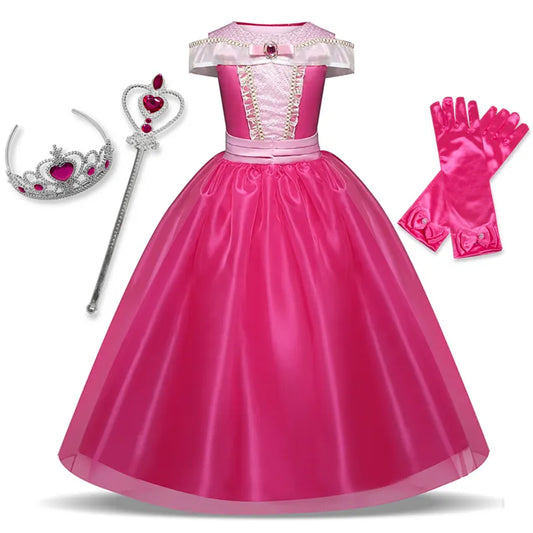 Girls Princess Dress Up for Party 2024 Fancy Children Cosplay Costume for Halloween Carnival Cosplay 4-10 Years Kids Clothing [COS]