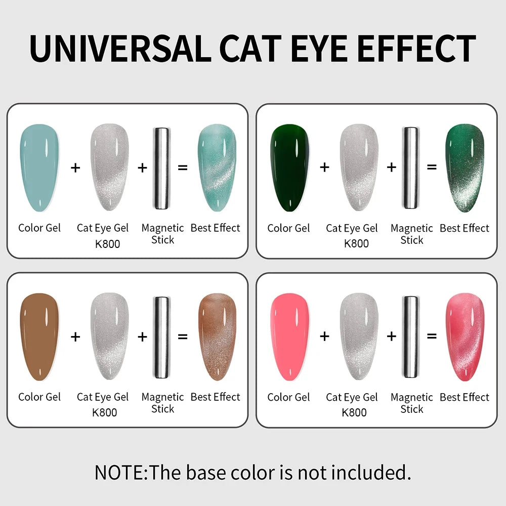 MAYCHAO 12ML Cat Eye Gel Nail Polish With Magnet Soak off UV Holographic Magnetic Rainbow Gel Polish for Nail Art DIY Manicure [NAL]