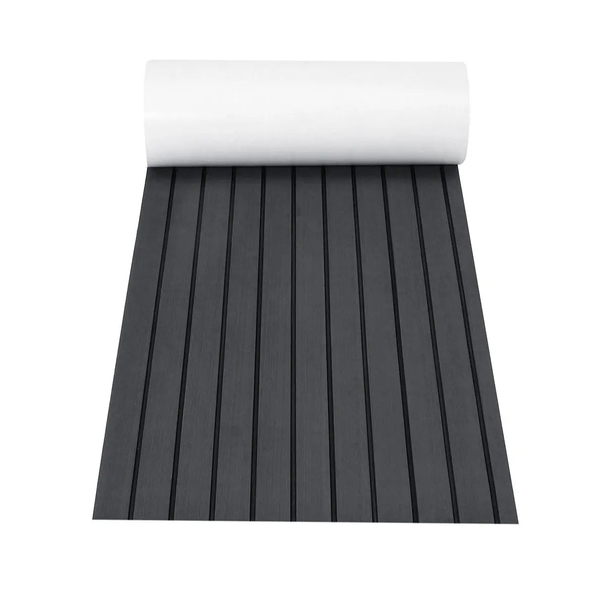 Self-Adhesive 2.4M Foam Teak Decking EVA Foam Marine Flooring Faux Boat Decking Sheet Accessories Marine Brown Black [MRN]