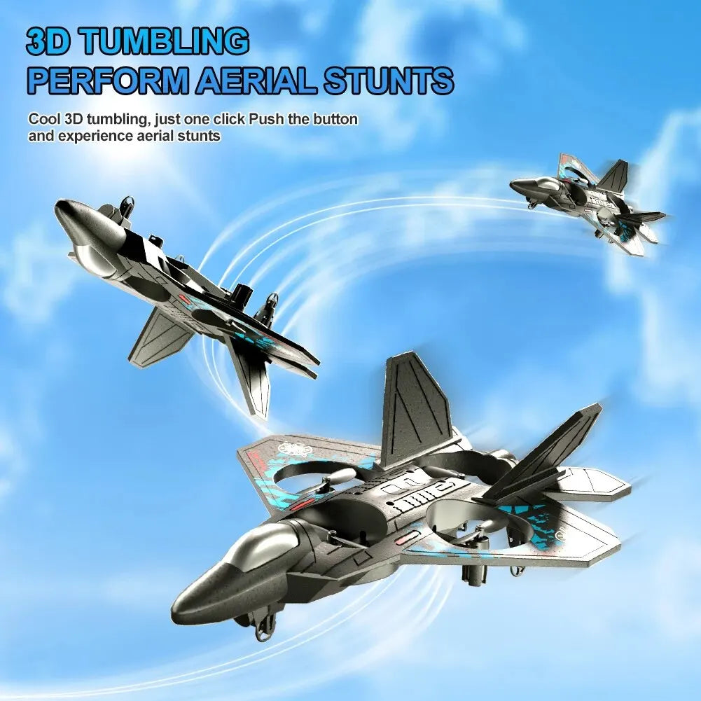 L0712 RC Plane 2.4G Remote Control Aircraft Gravity Sensing Helicopter Glider with Light EPP Foam Fighters for Boys Children [TOYS]