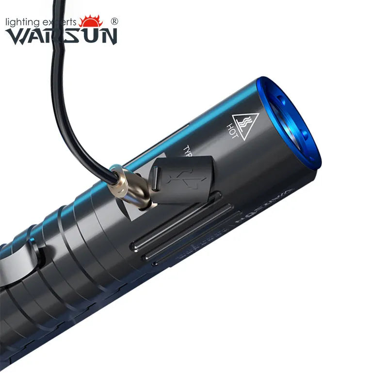 Warsun Powerful LED Flashlight Magnet Rechargeable Torch Light Portable Lantern  8 Modes Hand Lamp For Camping Hiking  Emergen [MAG]