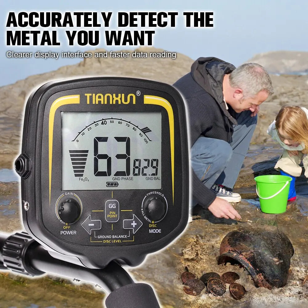 TX-850 Metal Detector Underground Professional Depth 2.5m Scanner Search Finder Gold Detector Treasure Hunter Pinpointer 11inch [MTL]