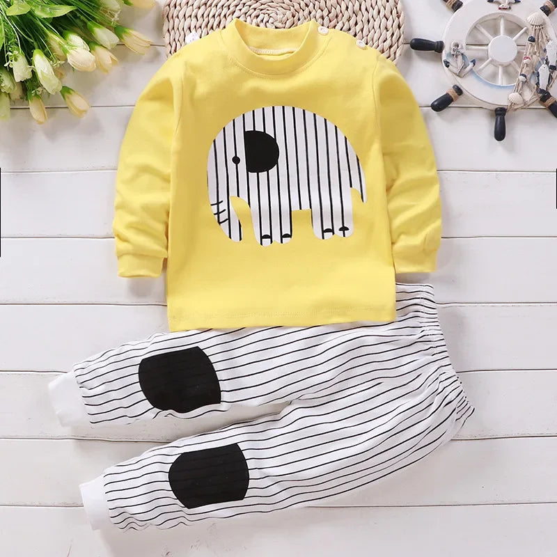 Kids Clothes Children Sets Children's Clothing Boys Girls CottonAutumn winter Clothing Pants Sleepwear Underwear Christmas Gift [UND]