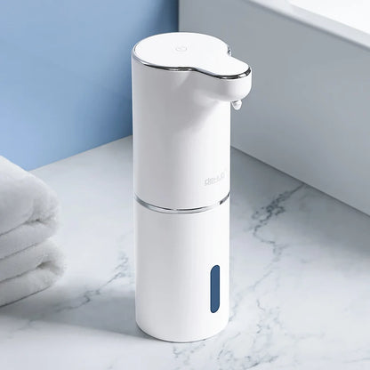 Automatic Foam Soap Dispensers Bathroom Smart Washing Hand Machine With USB Charging White High-Quality ABS Material [DSP]