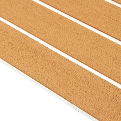 Self-Adhesive 2.4M Foam Teak Decking EVA Foam Marine Flooring Faux Boat Decking Sheet Accessories Marine Brown Black [MRN]