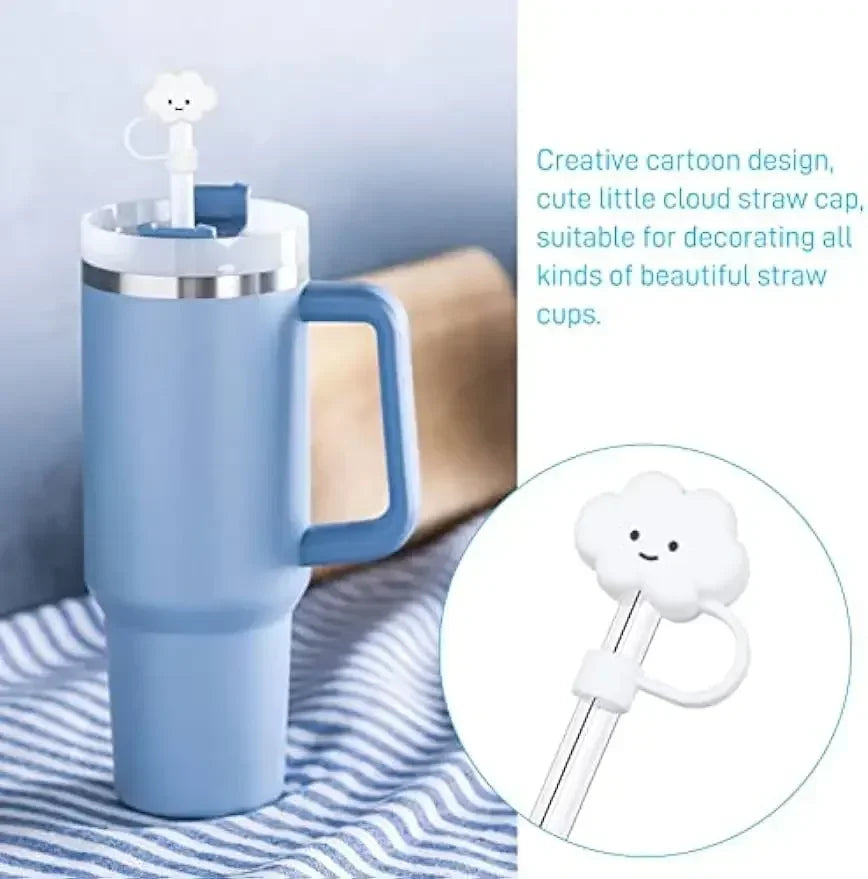 3 Pack Compatible with Stanley 30&40 Oz Tumbler, 10mm Cloud Shape Straw Covers Cap, Cute Silicone Cloud Straw Covers [MUG]