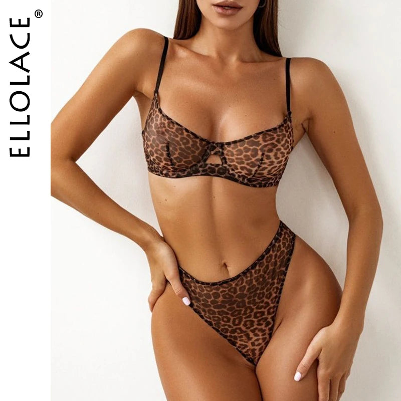 Ellolace Seamless Bra Set See-Through Sexy Lingerie Outfit Fine Lace Underwear Fancy Bilizna Set Attractive Bilizna Intimate [UND]