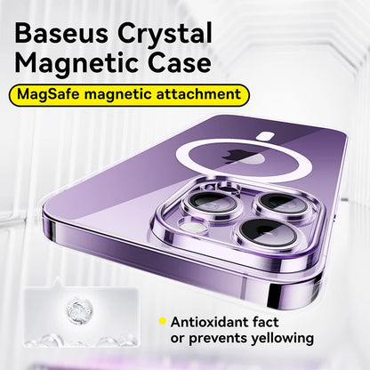 Baseus Magnetic Case for iPhone 15 Pro Max Slim Thin Phone Case Transparent Cover For iPhone 15 Pro Plus Magnet Back Cover Case [PHC]