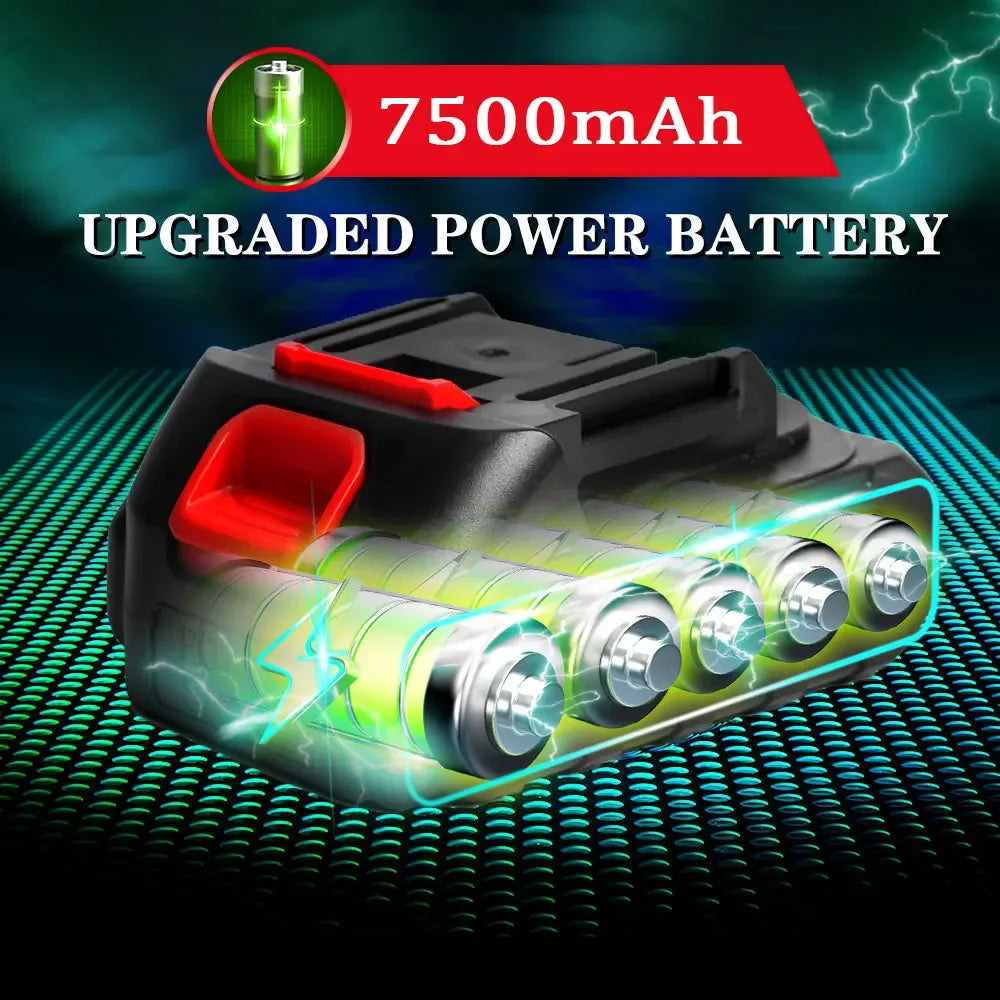 18V Rechargeable Lithium Ion Battery High Capacity with Battery Indicator for Makita Cordless Electric Power Tool Battery EU Plug [BAT]