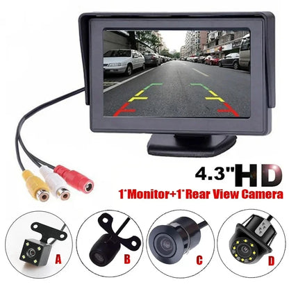 Car Reverse Monitor with  Rear View Camera Backup Camera Kit Back Up Car Monitor Display Parking System Rearview Reverse Monitor [CAR]