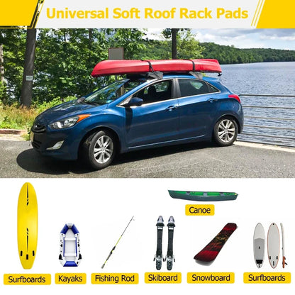 Universal Soft Car Roof Rack Pads PVC 600D Oxford cloth for Kayak/Canoe/Snowboard/Windsurfing Luggage Carry Load 60kg Baggage [CAR]