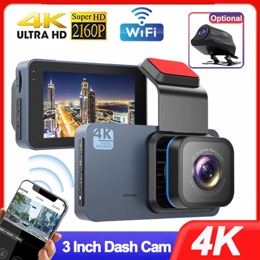 Dash Cam for Cars 4K Front and Rear Camera Car Dvr WIFI Car Camera for Vehicle Video Recorder Rear View Camera Parking Monitor [CAR]