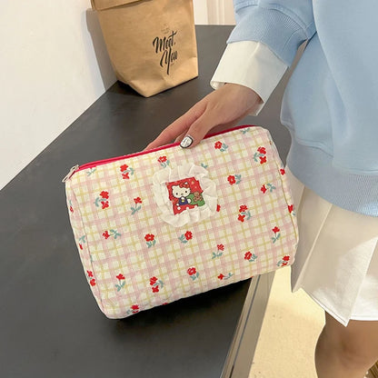 Hello Kitty Sanrio Cosmetic Bag Anime Kawaii Cartoon Beauty Travel Makeup Bag Toiletry Storage Bag Toys Girls Christmas Gifts [CSM]