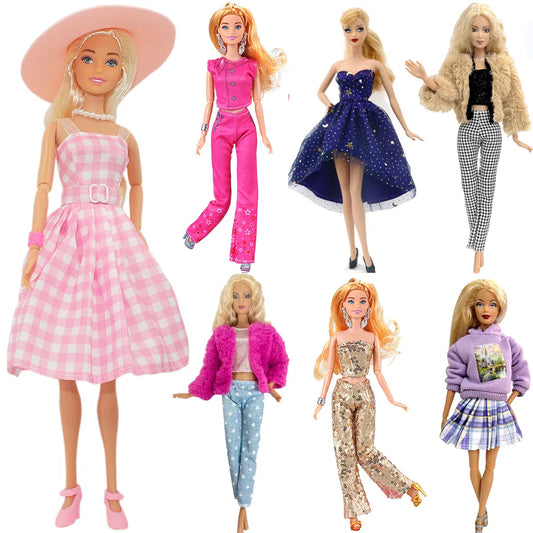 NK 1 Pcs Fashion Dress Outfit Casual Wear Shirt Party Skirt  Modern Clothes For Barbie Doll Accessories  DIY Dollhouse Toys JJ [TOYS]