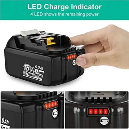 Genuine for Makita 18V battery Rechargeable Power Tools Battery with LED Li-ion Replacement LXT BL1860 BL1850 BL1830 6000mAh [BAT]