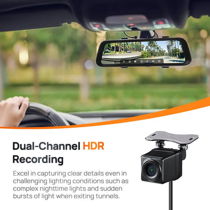 70mai Rearview Dash Cam S500 9.35'' Touch Screen 70mai S500 Car DVR 3K Super Capacitor Dual-Channel HDR Voice Control 24H Park [CAR]