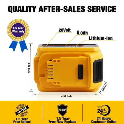 Genuine 18V/20 Volt MAX 6.0Ah 8.0Ah DCB200 Replacement Li-ion Battery for DeWalt DCB205 DCB201 DCB203 Power Tool Batteries [BAT]