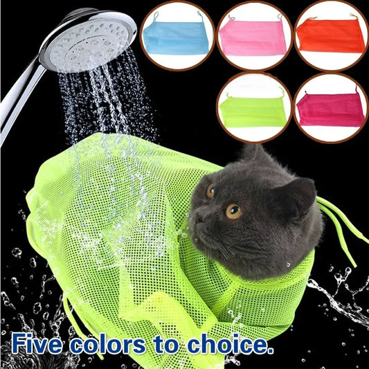 Mesh Cat Groom Bath Bag Adjustable Dogs Anti Scratch Bite Kat Nail Trim Inject Examing Pet Washing Clean Restraint Massage Bags [PET]