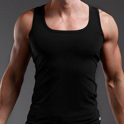 100% Cotton Mens Oversized T-shirt Sleeveless Tank Top Solid Color Fitness Men Muscle Vests Bodybuilding T Shirt For Men Tees [TSH]