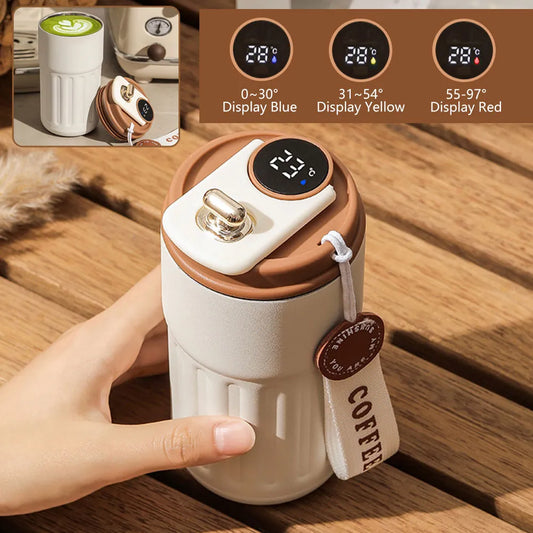 Smart Thermos Bottle LED Temperature Display Coffee Cup 316 Stainless Steel Tumbler Mug Portable Vacuum Flasks Thermoses [DSP]