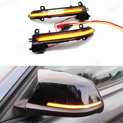 for BMW 1 2 3 4 X1 M Series F20 F30 F34 F36 E84 F87 i3 Dynamic Black LED Turn Signal Light Sequential Rearview Mirror Light [BDK]