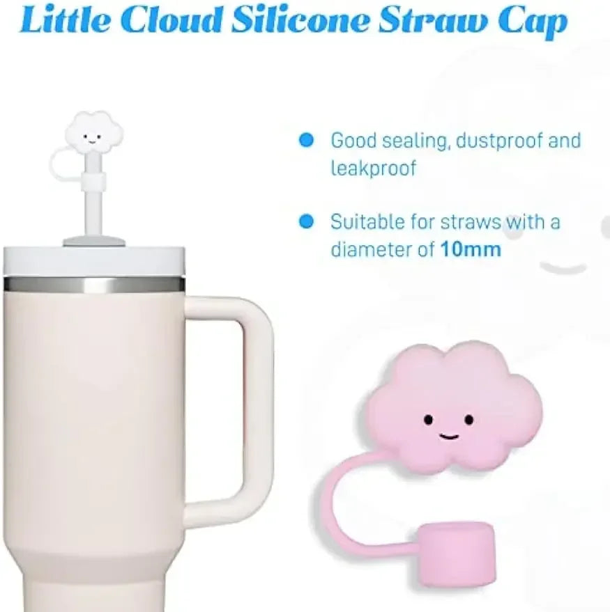 3 Pack Compatible with Stanley 30&40 Oz Tumbler, 10mm Cloud Shape Straw Covers Cap, Cute Silicone Cloud Straw Covers [MUG]