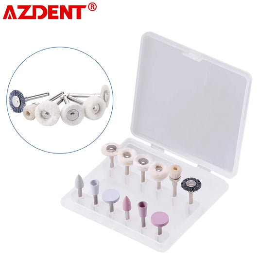 AZDENT Dental 12pcs/box Polisher Kit For Low-Speed Handpiece Dentist Composite Set Dentistry Porcelain Natural Teeth Nail Polish [DEN]