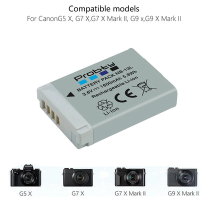 NB-13L NB13L 1600mAh Camera Battery or Canon PowerShot G5X G7X G9X G7 X Mark II G9X Mark II SX620 HS SX720 HS SX730 [BAT]