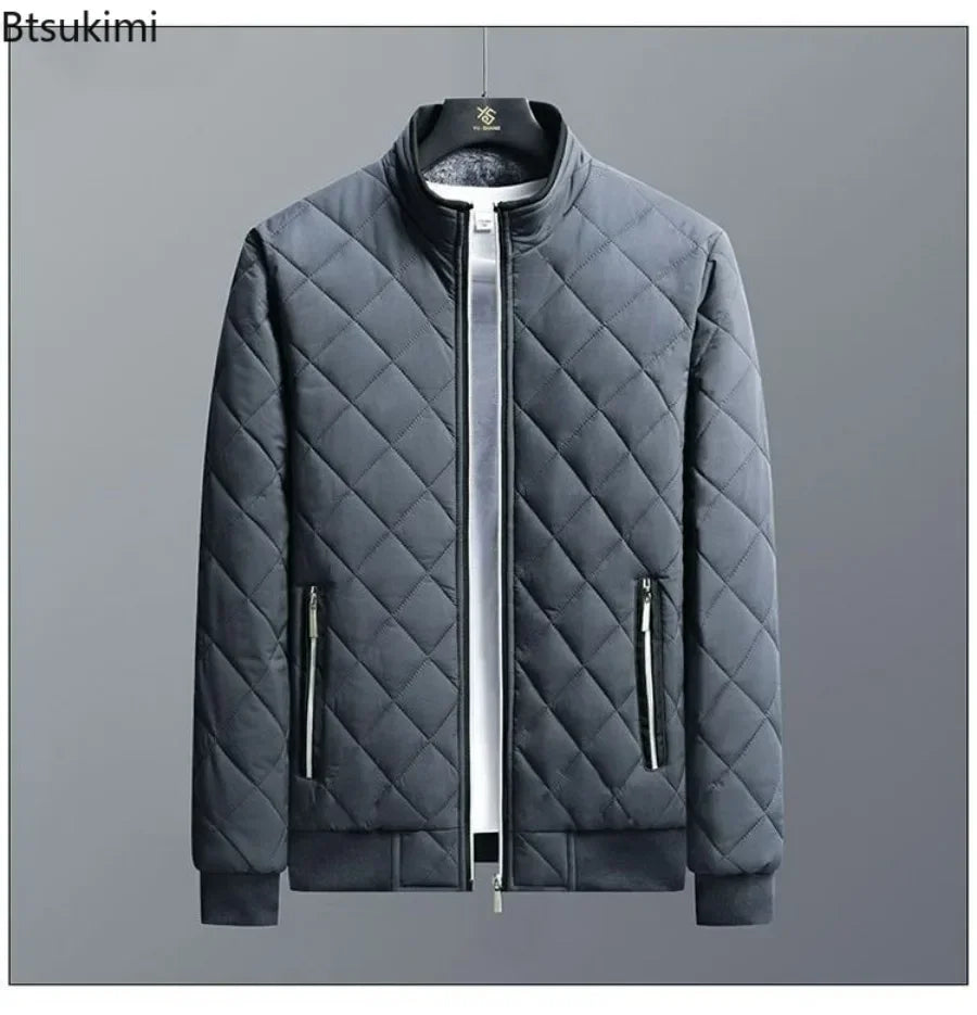 Thick Warm Bomber Jacket Coats Autumn Winter Fleece Lined Casual Jacket for Men Slim Fit Winter Clothing Parkas 5XL [MEN]