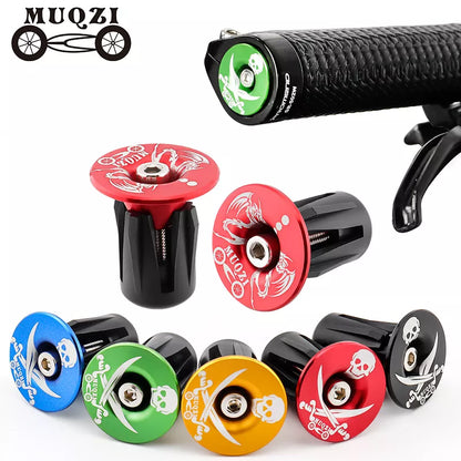 MUQZI 1 Pairs Bike Handlebar End Plugs MTB Road Bike Cycling Aluminum Handlebar Grips  Handle Bar Cap [SPT]