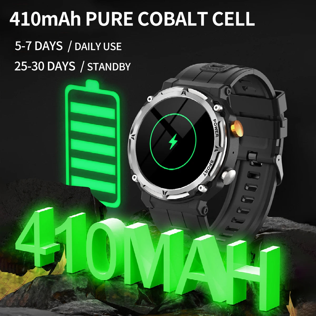 MISIRUN C21Pro Smart Watch Men Outdoor Sport Smartwatch BT Call Voice Assistant Watch Heart Rate Monitor Waterproof Wristwatch [SWH]