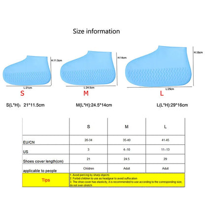 Reusable Waterproof Rain Shoes Covers Silicone Outdoor Rain Boot Overshoes Walking Shoes Accessories Reusable Shoe Cover 1Pair [SHO]