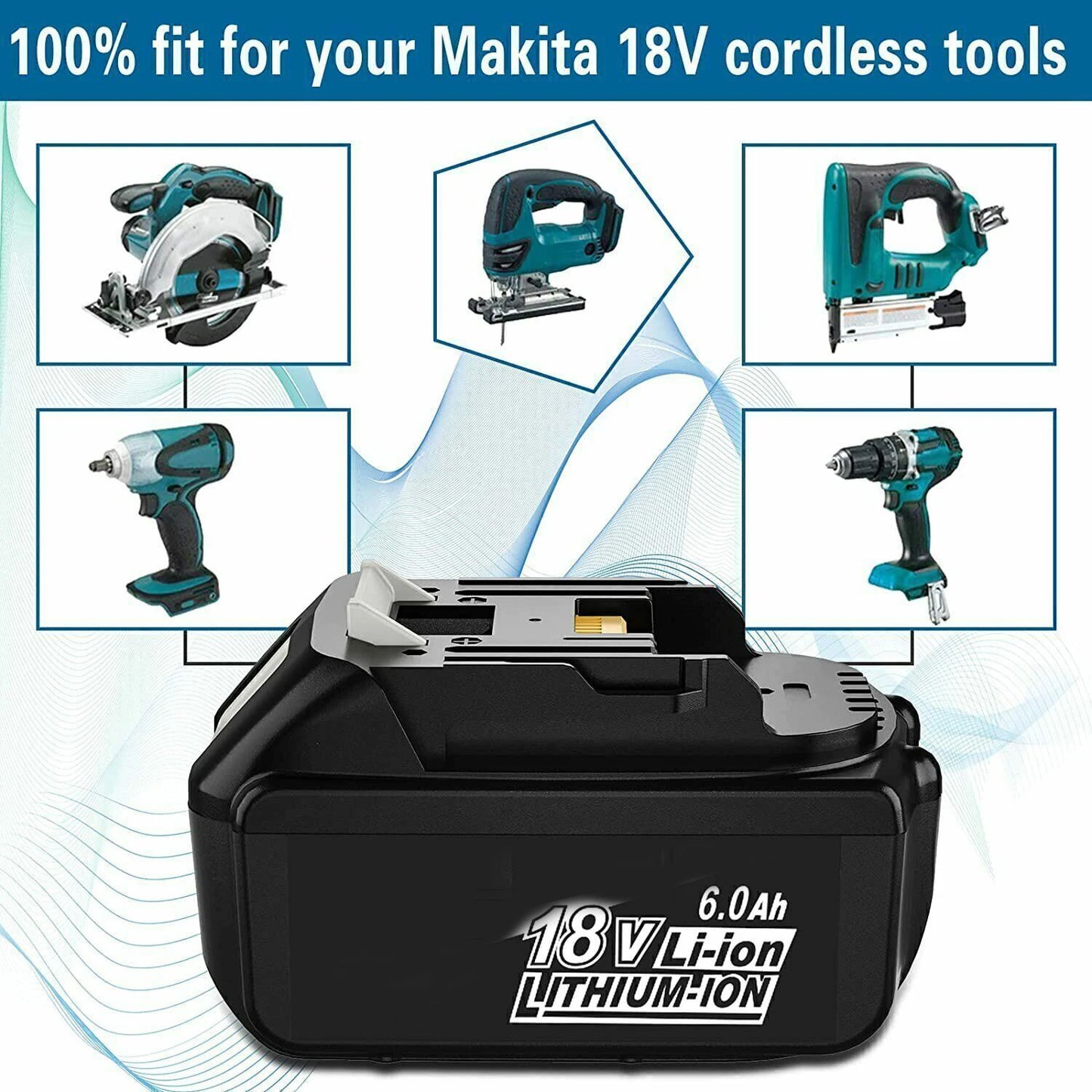 Battery 18v for Makita BL1860 BL1850B BL1850 BL1840 BL1830 screwdriver battery & charger 18v Replacement Power Tool Batteries. [BAT]