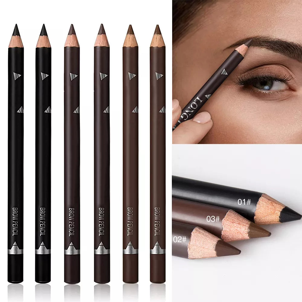 6/12Pcs Eye Brow Pencil Waterproof Professional Women Eye Makeup Pen Easy Color Natural Black Brown Cosmetic Beauty Eyebrow Tool [CSM]