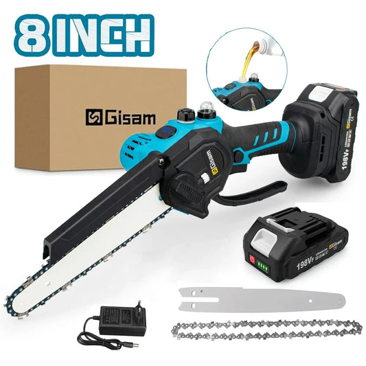 New Electric Saw 8 Inch With Digital Display Wireless Rechargeable Prunning Chainsaw Brushless Power Tool For Makita 18VBattery [TOL]