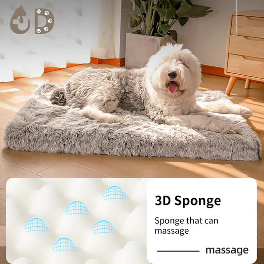 Dog Accessories for Large Dogs Cat's House Plush Pet Bed for Dog XL Square Mat For Small Medium Pet Calming Bed Mat 100cm [PET]