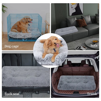 Dog Accessories for Large Dogs Cat's House Plush Pet Bed for Dog XL Square Mat For Small Medium Pet Calming Bed Mat 100cm [PET]