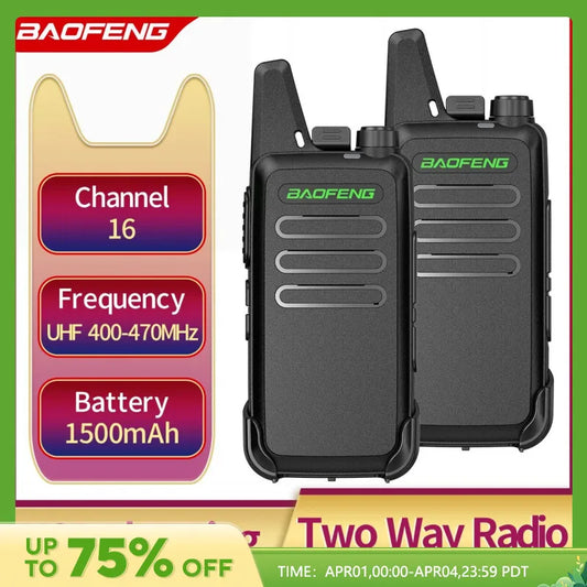 2PCS Mini Walkie Talkie Baofeng BF-T20 PortableTwo Way Radio Charging USB VOX For BF-C9 BF-888S KD-C1 for Station Hotel Hunting [TEL]