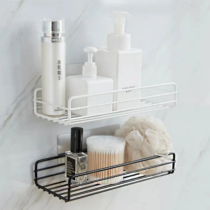 Bathroom Shelf Wall Mounted Corner Storage Shelves Shampoo Holder Cosmetic Rack Iron Shower Drain Basket Bathroom Organizer [CSM]