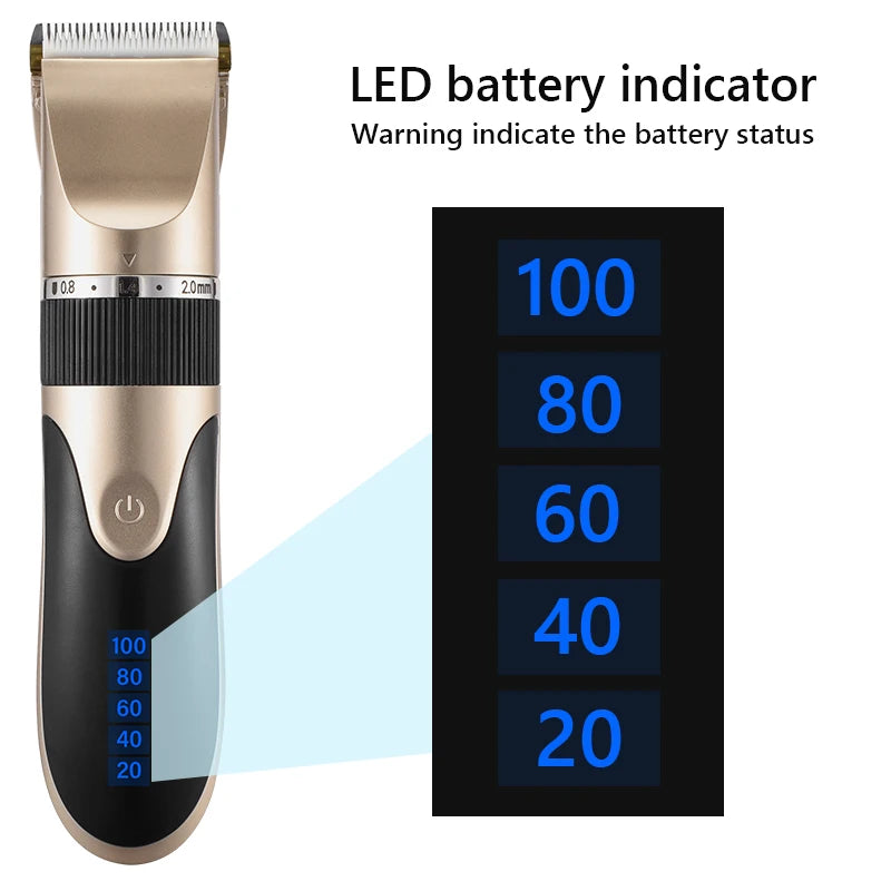 Professional Hair Trimmer Digital USB Rechargeable Hair Clipper for Men Haircut Ceramic Blade Razor Hair Cutter Barber Machine [HAI]