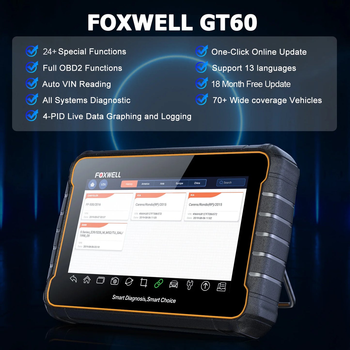 Foxwell GT60 Professional OBD2 Automotivo Scanner 24+ Reset a/f Reset ODB 2 OBD2 Scanner All System Diagnostic Tools [CAR]